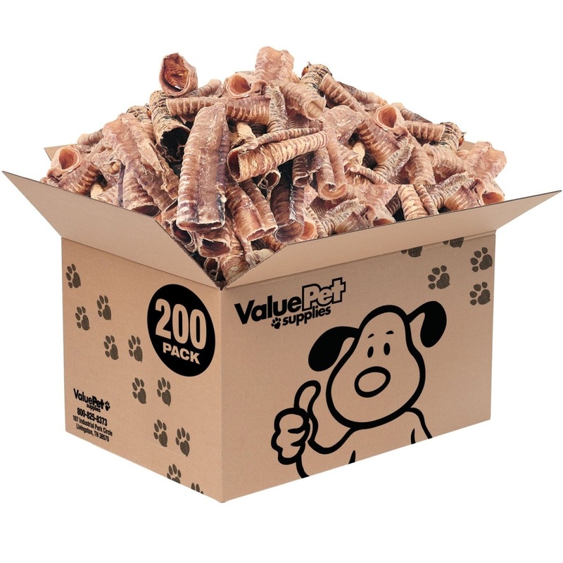 ValueBull Beef Trachea, Premium 5-6 Inch, 200 Count Bulk Pack