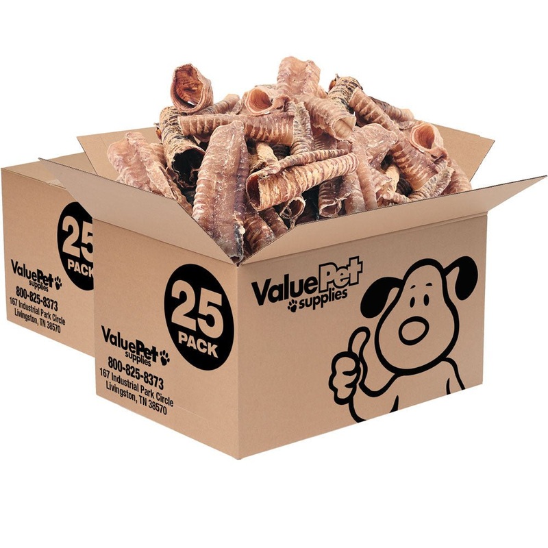 ValueBull Beef Trachea, Premium 5-6 Inch, 50 Count Bulk Pack