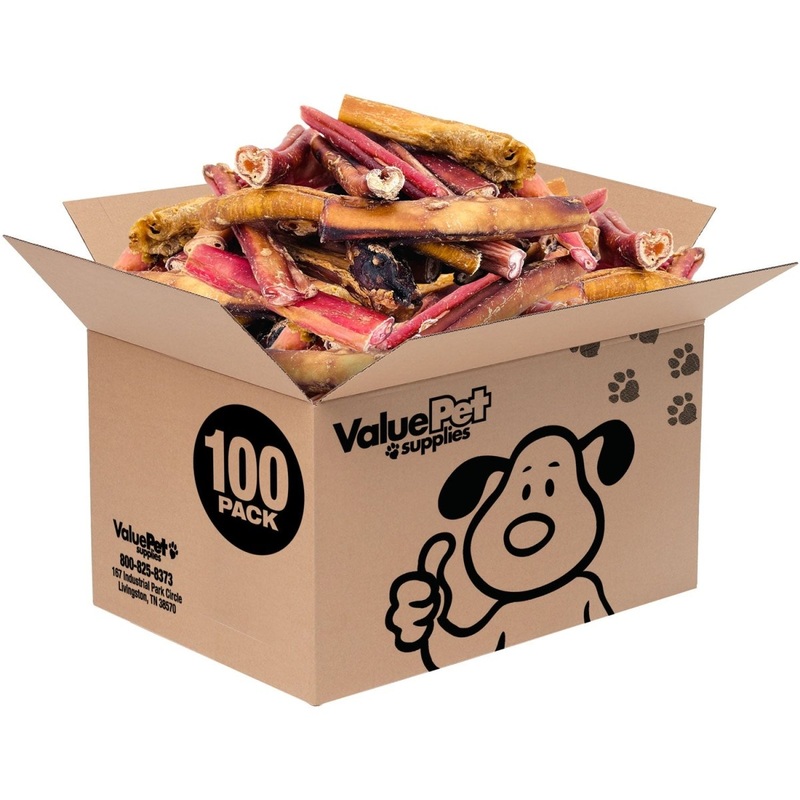 ValueBull Bully Sticks for Dogs, Jumbo 4-6 Inch, Varied Shapes, 100 Count Bulk Pack