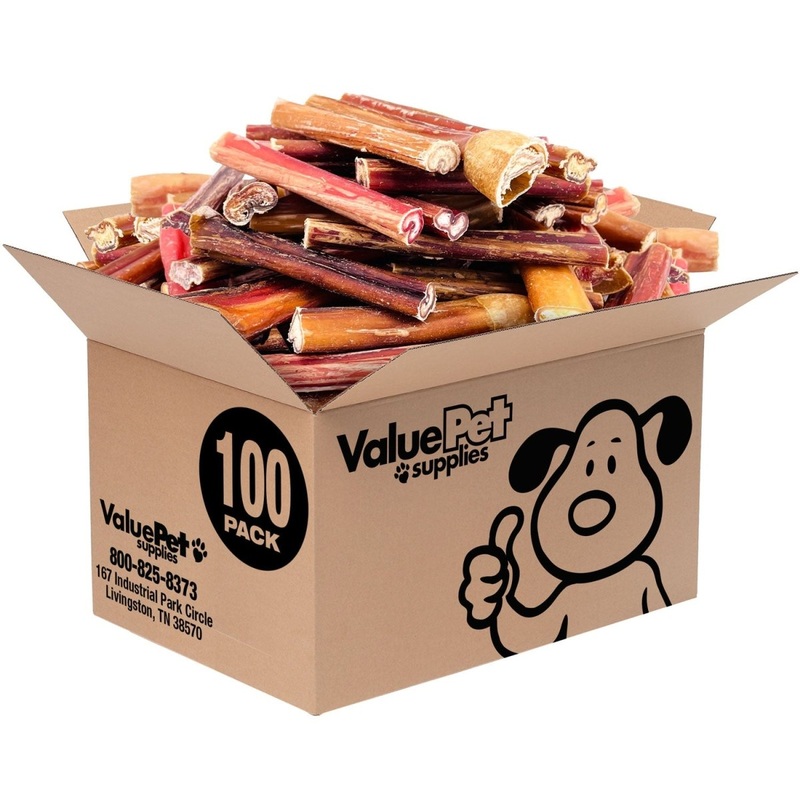 ValueBull Bully Sticks for Dogs, Medium 4-6 Inch, Varied Shapes, 100 Count Bulk Pack