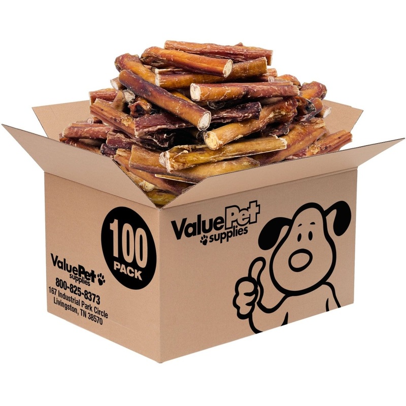 ValueBull Bully Sticks for Dogs, Super Jumbo 6 Inch, 100 Count Bulk Pack