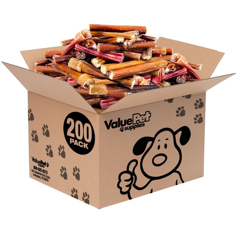 ValueBull Bully Sticks for Dogs, Thick 4-6 Inch, Varied Shapes, 200 Count Bulk Pack
