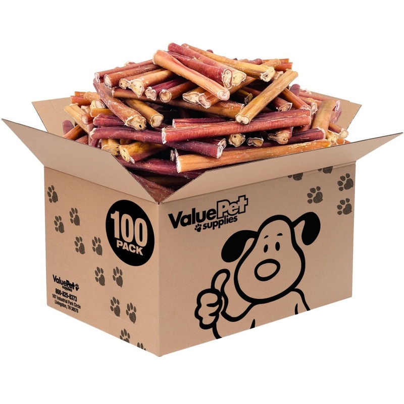 ValueBull Bully Sticks for Dogs, Thick 6 Inch, 100 Count Bulk Pack