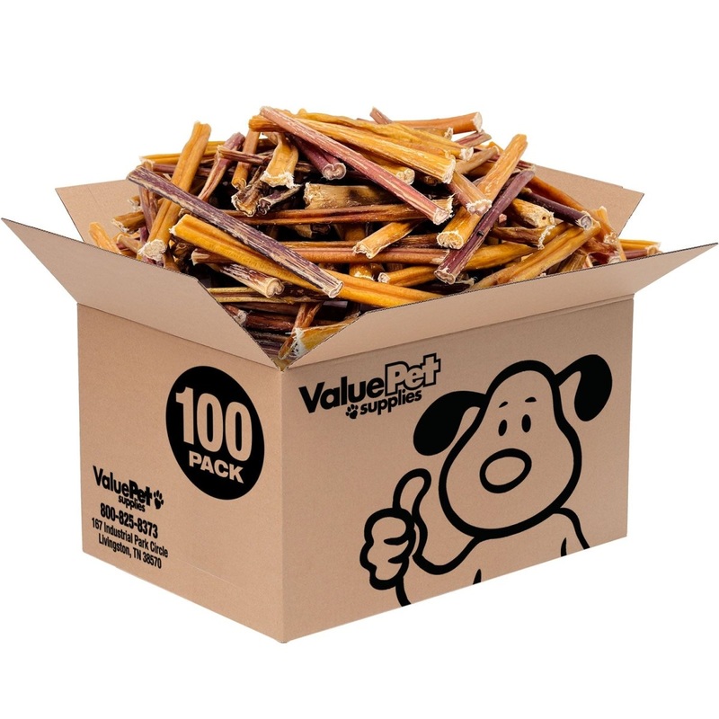 ValueBull Bully Sticks for Small Dogs, Extra Thin 6 Inch, 100 Count Bulk Pack