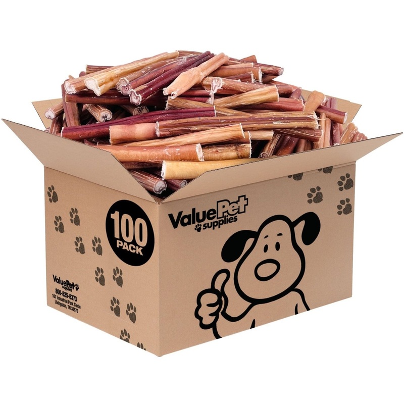 ValueBull Bully Sticks, Low Odor Premium Dog Chews, Medium 6", 100 ct Bulk Pack