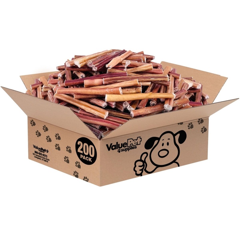 ValueBull Bully Sticks, Low Odor Premium Dog Chews, Medium 6", 200 ct Bulk Pack