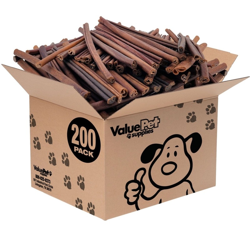 ValueBull Collagen Sticks for Dogs, 12 Inch Medium Chews, Natural Long-Lasting Dog Treats, 200 Count Wholesale Pack
