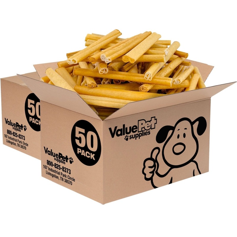 ValueBull USA Pig Skin Retriever Rolls, 6 Inch, Smoked, 100 Count Bulk Pack