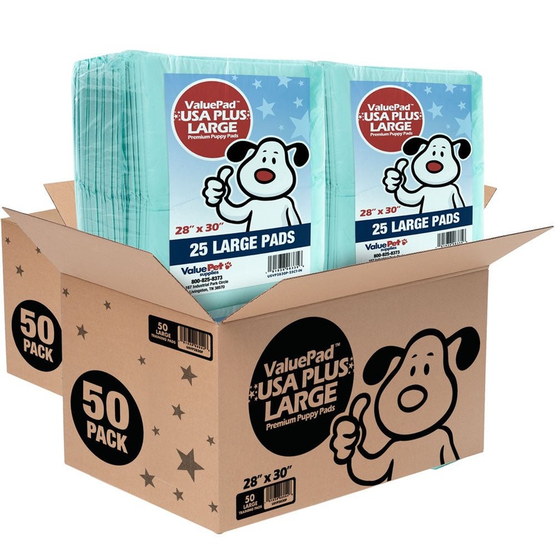 ValuePad USA Plus Puppy Pads, Large 28x30 Inch, 100 Count Bulk Pack