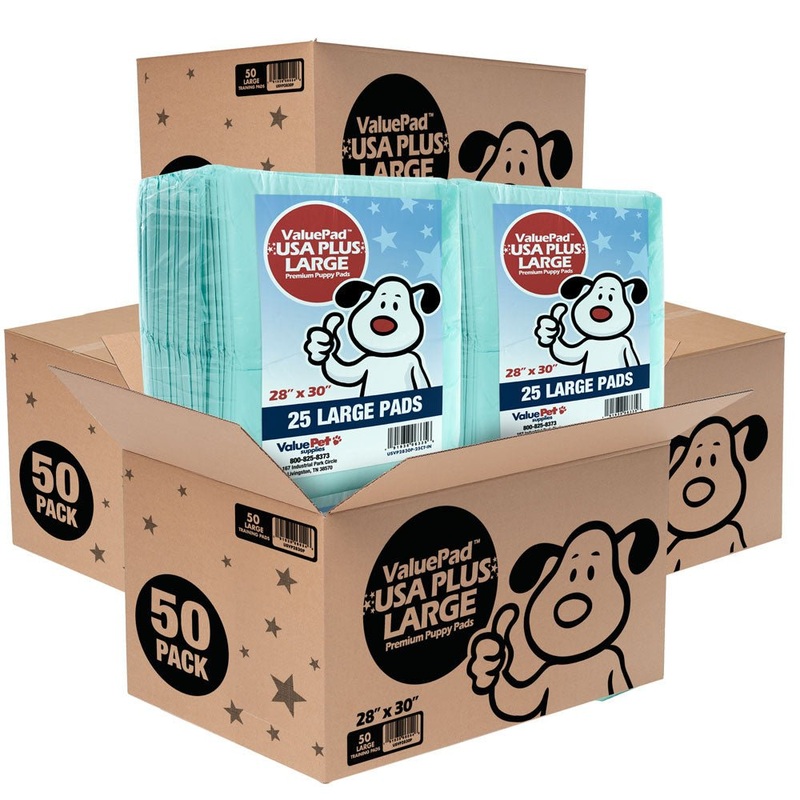 ValuePad USA Plus Puppy Pads, Large 28x30 Inch, 200 Count Bulk Pack
