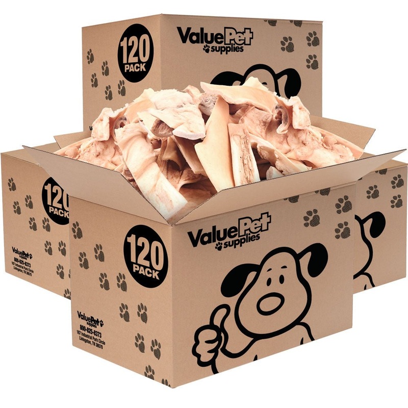 ValueBull Beef Cheek Slices, Long Lasting Dog Chews, Thick 4-6 Inch, 480 Count Bulk Pack