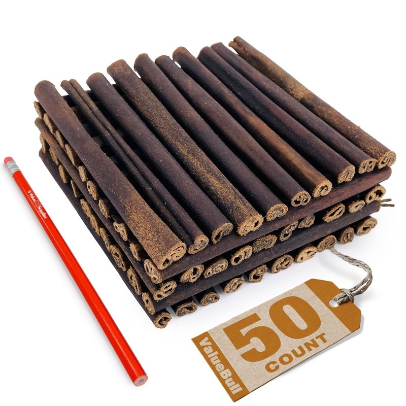 ValueBull Collagen Sticks for Small Dogs, 6 Inch Thin Chews, Natural Dog Treats, 50 Count