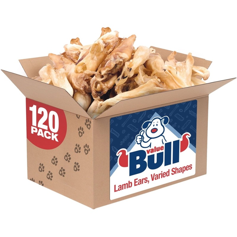 ValueBull Lamb Ears Dog Chews, Varied Shapes, Sizes & Colors, 120 ct Bulk Pack
