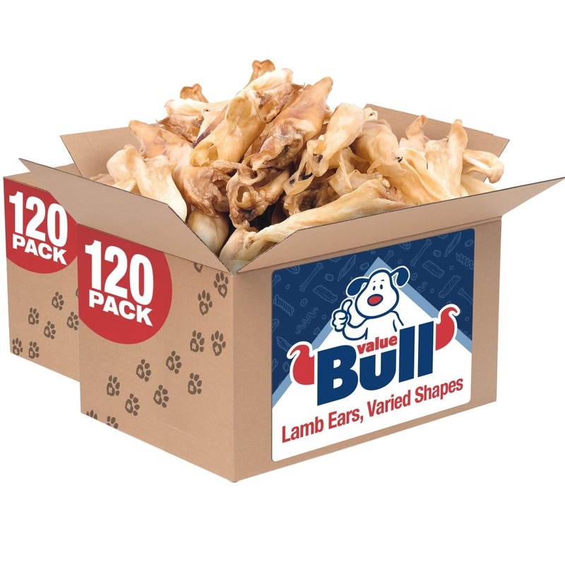 ValueBull Lamb Ears Dog Chews, Varied Shapes, Sizes & Colors, 240 ct Bulk Pack