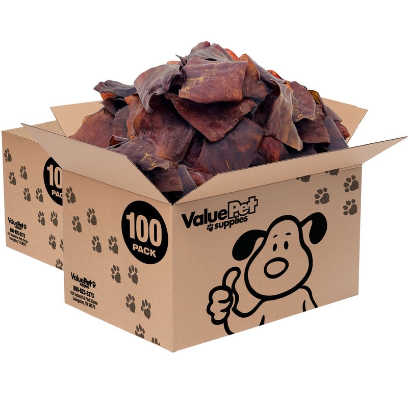 ValueBull USA Collagen Chips Dog Chews, Smoked, Natural Long-Lasting Dog Treats, 200 Count Bulk Pack