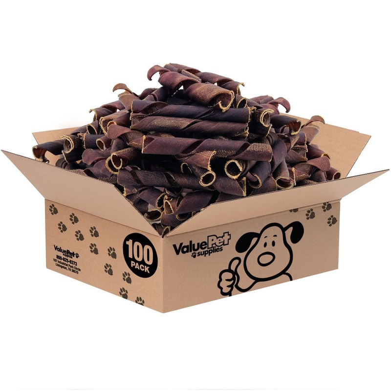 ValueBull USA Collagen Spirals for Dogs, 5-6 Inch Thin Chews, Natural Dog Treats, 100 Count Bulk Pack