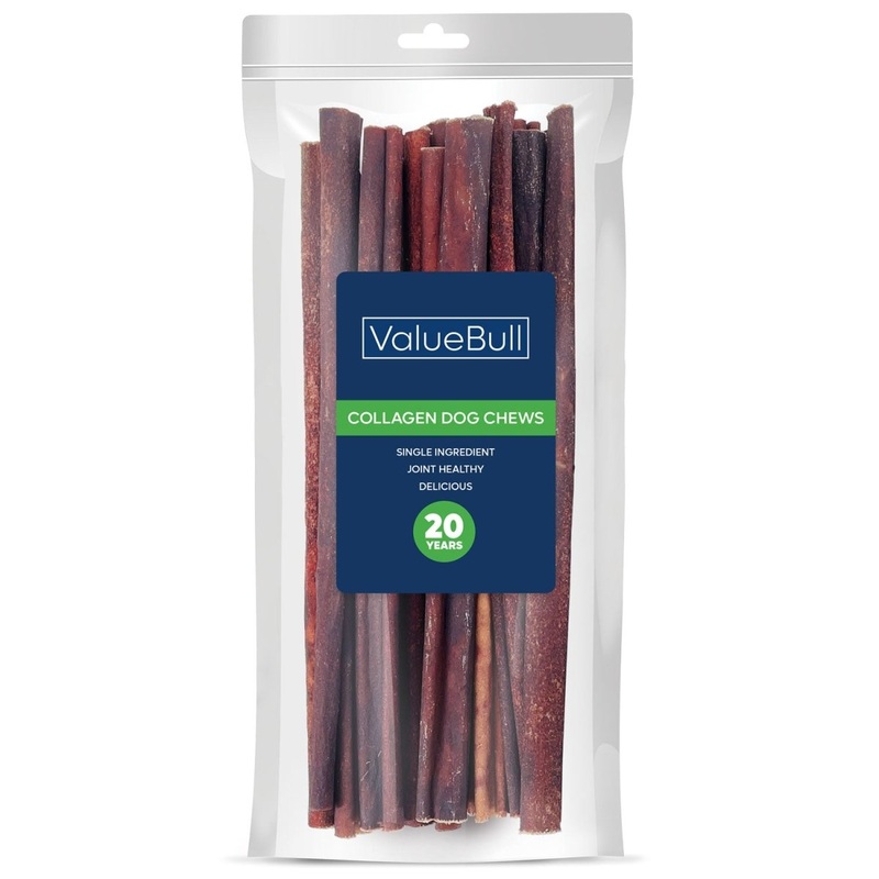 ValueBull USA Collagen Sticks for Dogs, 12 Inch Medium Chews, Natural Long-Lasting Dog Treats, 10 Count