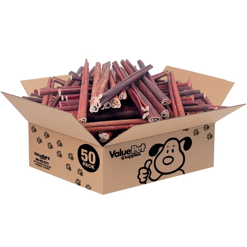 ValueBull USA Collagen Sticks for Dogs, 12 Inch Medium Chews, Natural Long-Lasting Dog Treats, 50 Count Bulk Pack