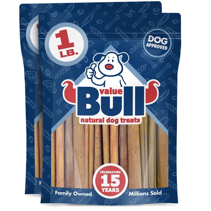 ValueBull USA Collagen Sticks for Dogs, 4-6 Inch Varied Chews, Natural Long-Lasting Dog Treats, 2 Pound