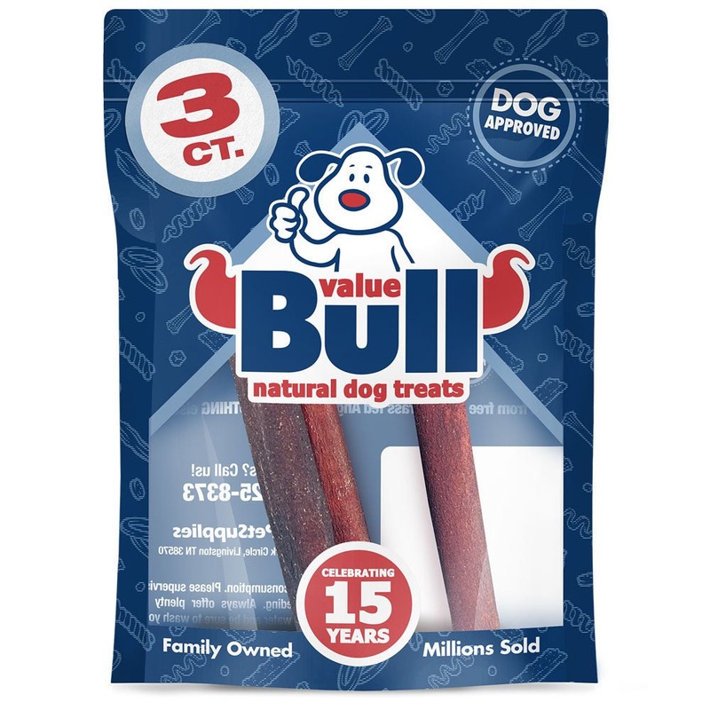 ValueBull USA Collagen Sticks for Dogs, 6 Inch Jumbo Chews, Natural Long-Lasting Dog Treats, 3 Count (SAMPLE PACK)