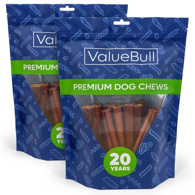 ValueBull USA Collagen Sticks for Dogs, 6 Inch Medium Chews, Natural Long-Lasting Dog Treats, 50 Count