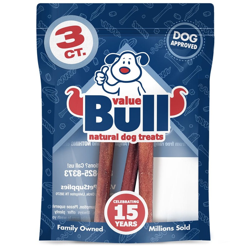 ValueBull USA Collagen Sticks for Dogs, 6 Inch Thick Chews, Natural Long-Lasting Dog Treats, 3 Count (SAMPLE PACK)