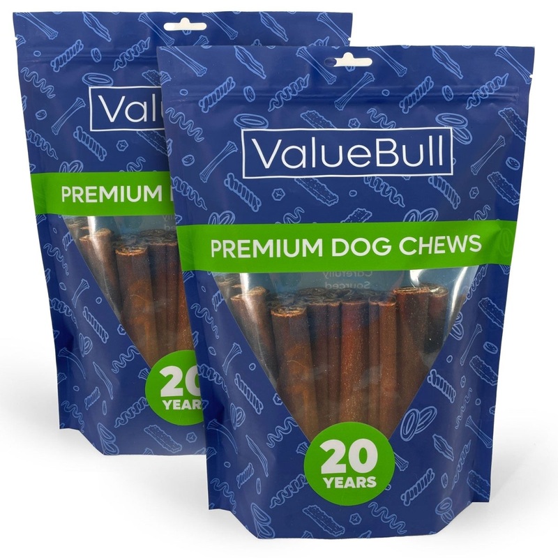 ValueBull USA Collagen Sticks for Dogs, 6 Inch Thick Chews, Natural Long-Lasting Dog Treats, 50 Count