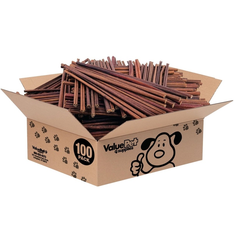 ValueBull USA Collagen Sticks for Small Dogs, 12 Inch Extra Thin Chews, Natural Dog Treats, 100 Count Bulk Pack