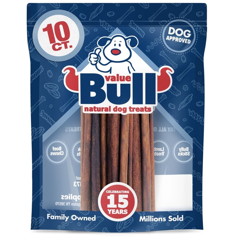 ValueBull USA Collagen Sticks for Small Dogs, 12 Inch Thin Chews, Natural Dog Treats, 10 Count