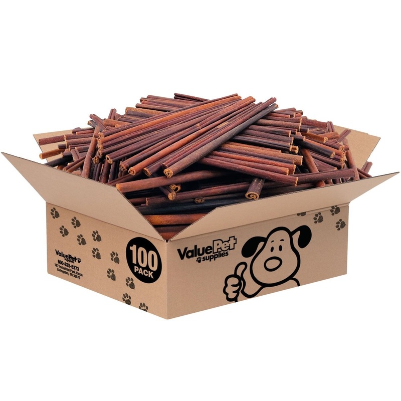 ValueBull USA Collagen Sticks for Small Dogs, 12 Inch Thin Chews, Natural Dog Treats, 100 Count Bulk Pack