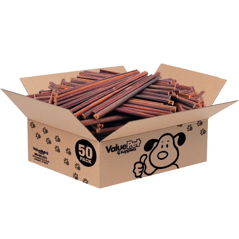 ValueBull USA Collagen Sticks for Small Dogs, 12 Inch Thin Chews, Natural Dog Treats, 50 Count Bulk Pack