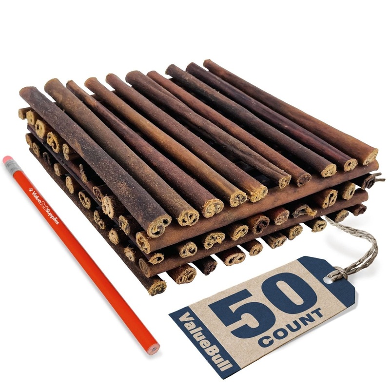 ValueBull USA Collagen Sticks for Small Dogs, 6 Inch Extra Thin Chews, Natural Dog Treats, 50 Count