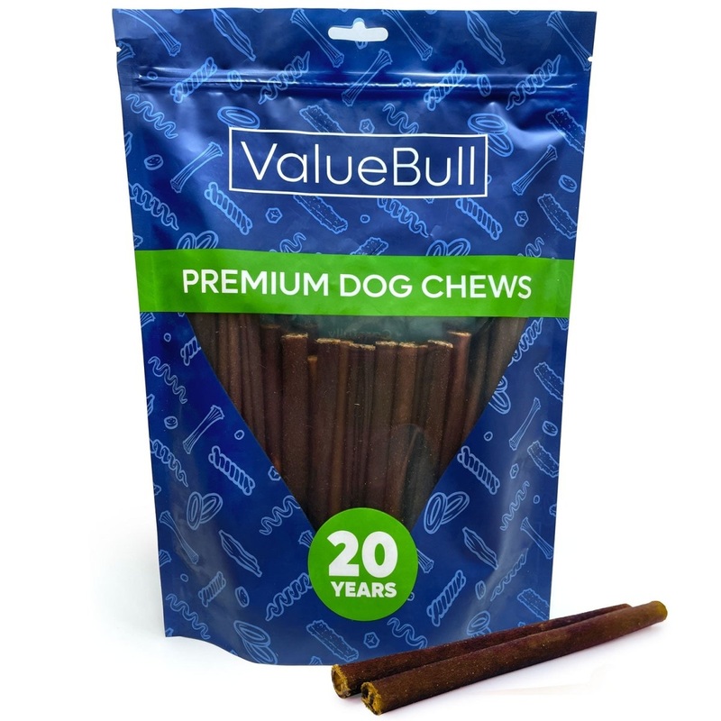 ValueBull USA Collagen Sticks for Small Dogs, 6 Inch Thin Chews, Natural Dog Treats, 50 Count