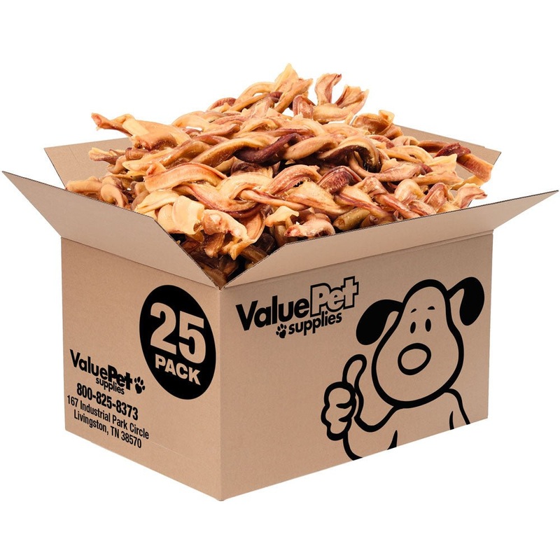 ValueBull Braided Bully Sticks, Thick 12 Inch, 25 Count Bulk Pack