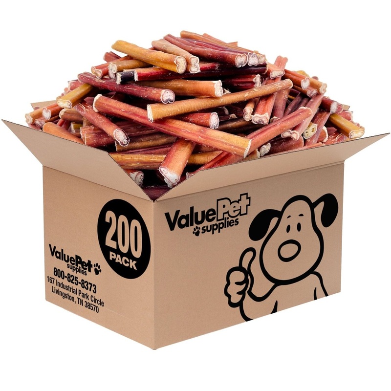 ValueBull Bully Sticks for Dogs, Medium 6 Inch, 200 Count Bulk Pack