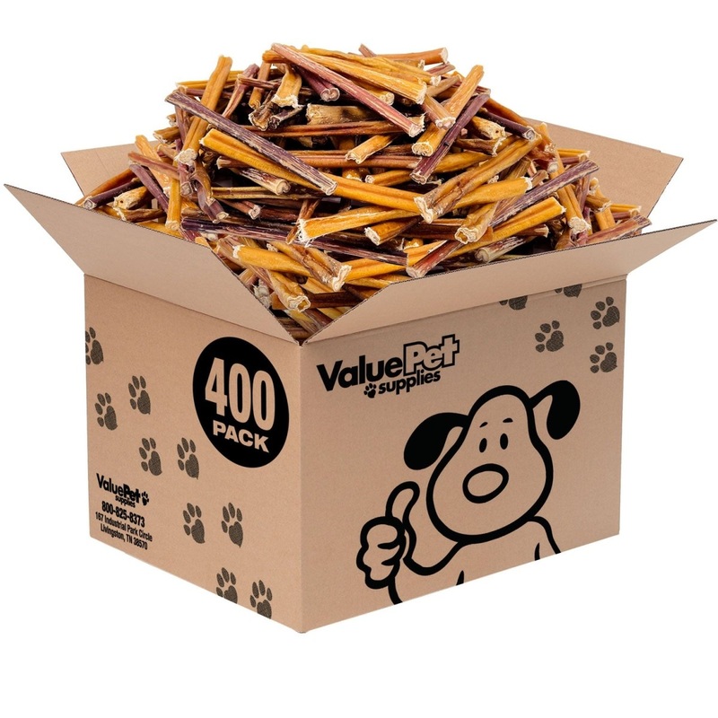 ValueBull Bully Sticks for Small Dogs, Extra Thin 6 Inch, 400 Count Wholesale Pack