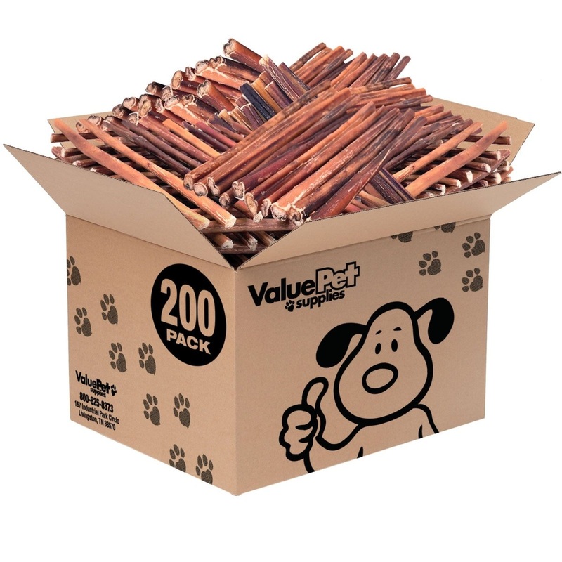 ValueBull Bully Sticks for Small Dogs, Thin 12 Inch, 200 Count Bulk Pack