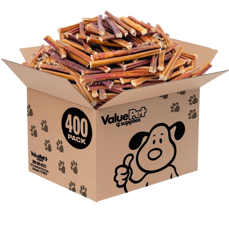 ValueBull Bully Sticks for Small Dogs, Thin 6 Inch, 400 Count Wholesale Pack