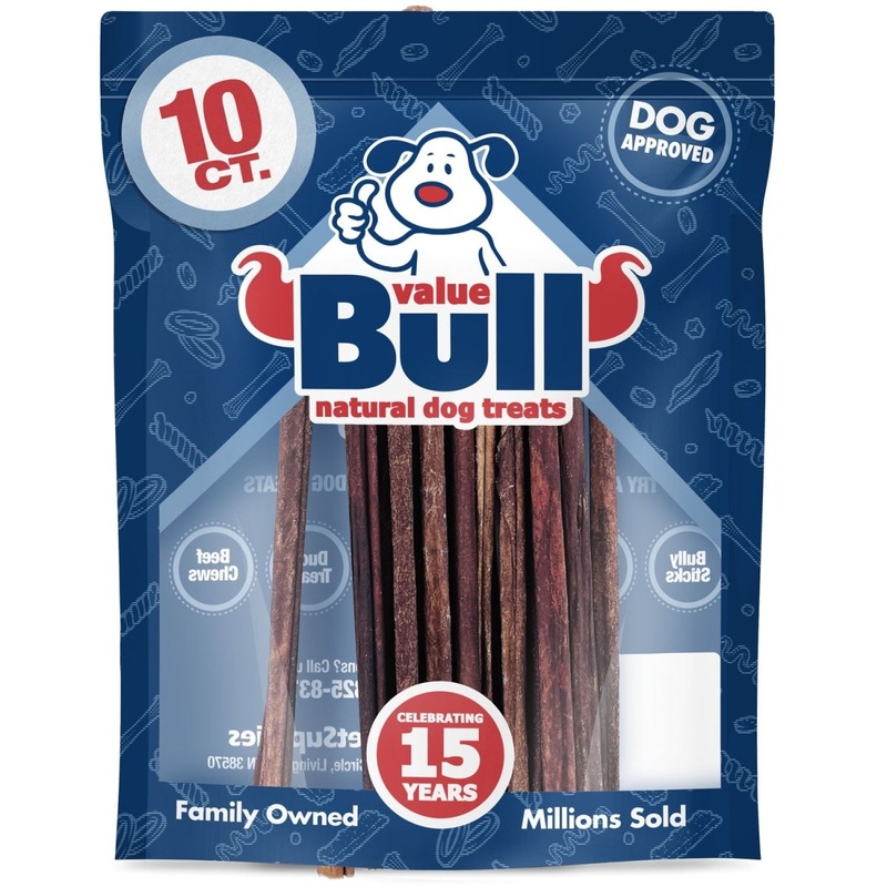 ValueBull Collagen Sticks for Small Dogs, 12 Inch Extra Thin Chews, Natural Dog Treats, 10 Count
