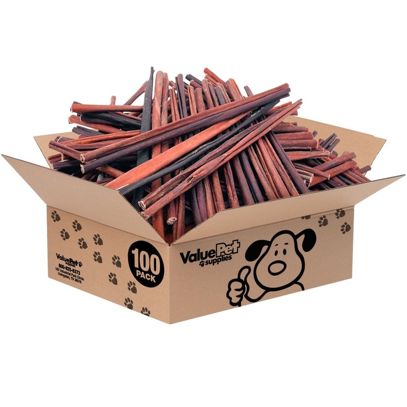 ValueBull Collagen Sticks for Small Dogs, 12 Inch Extra Thin Chews, Natural Dog Treats, 100 Count Bulk Pack