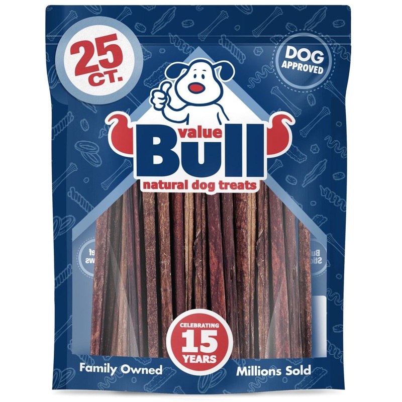 ValueBull Collagen Sticks for Small Dogs, 12 Inch Extra Thin Chews, Natural Dog Treats, 25 Count