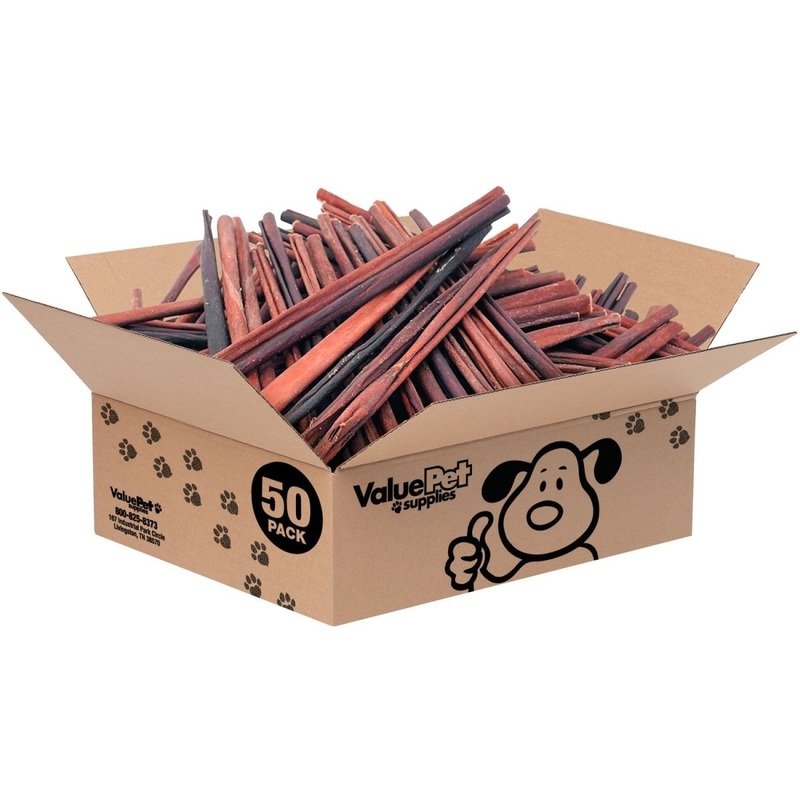 ValueBull Collagen Sticks for Small Dogs, 12 Inch Extra Thin Chews, Natural Dog Treats, 50 Count Bulk Pack