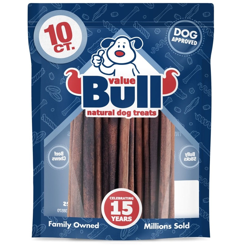 ValueBull Collagen Sticks for Small Dogs, 12 Inch Thin Chews, Natural Dog Treats, 10 Count