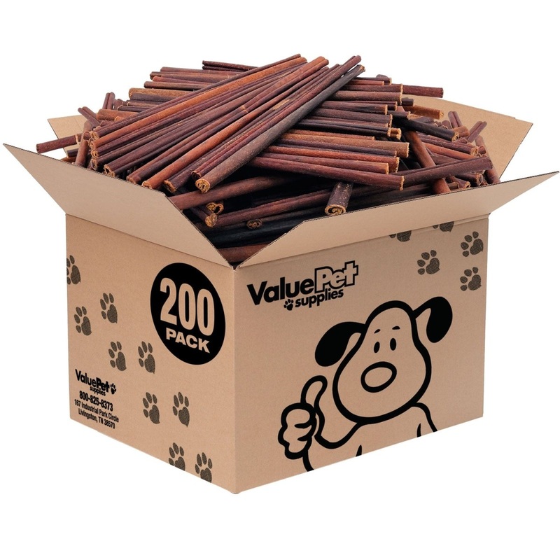 ValueBull Collagen Sticks for Small Dogs, 12 Inch Thin Chews, Natural Dog Treats, 200 Count Bulk Pack