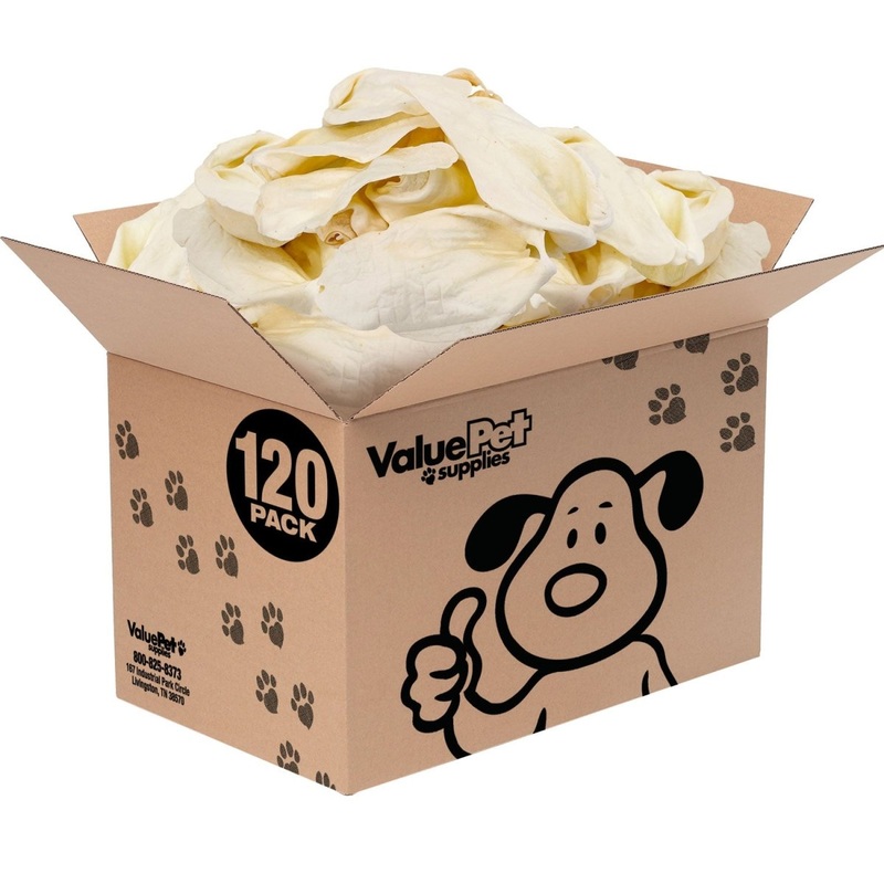 ValueBull Premium Cow Ears, Large, 120 Count Bulk Pack