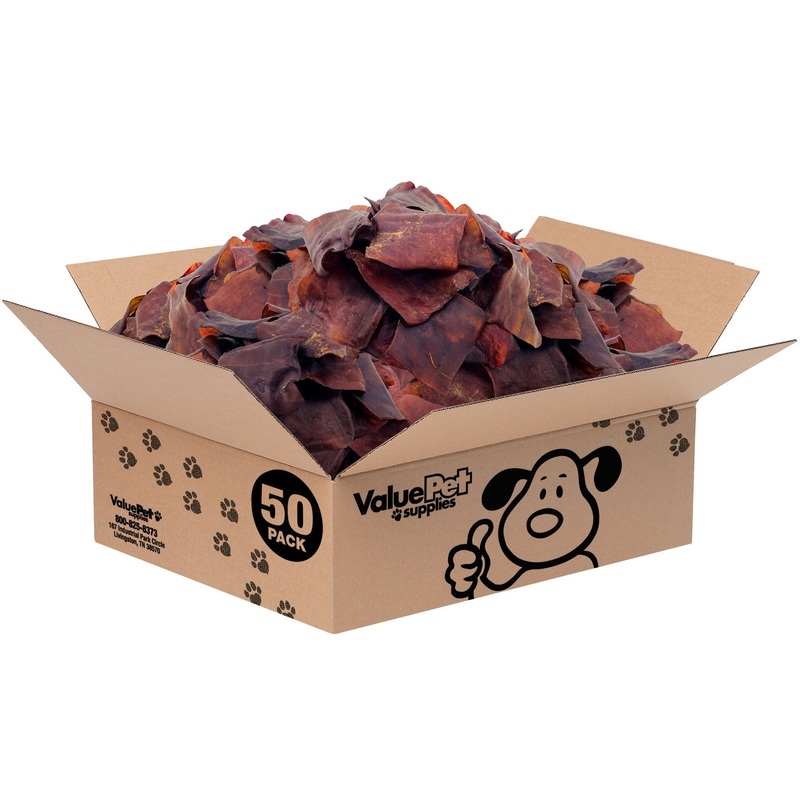 ValueBull USA Collagen Chips Dog Chews, Smoked, Natural Long-Lasting Dog Treats, 50 Count Bulk Pack