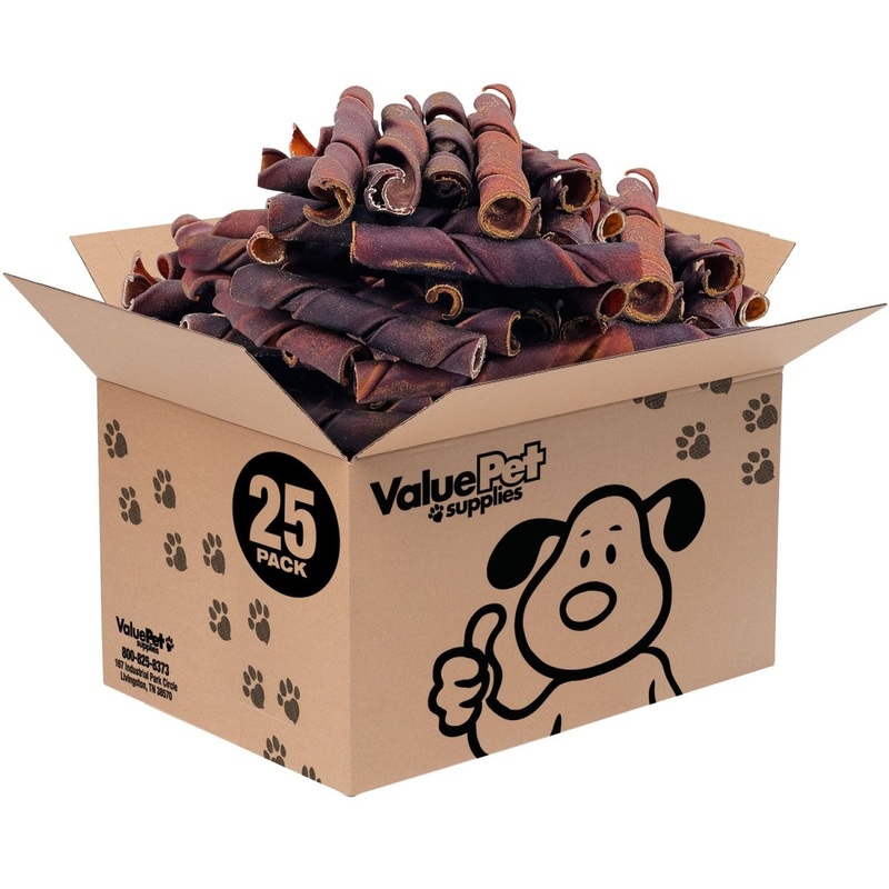ValueBull USA Collagen Spirals for Dogs, 6 Inch Thick Chews, Natural Long-Lasting Smoked Dog Treats, 25 Count Bulk Pack