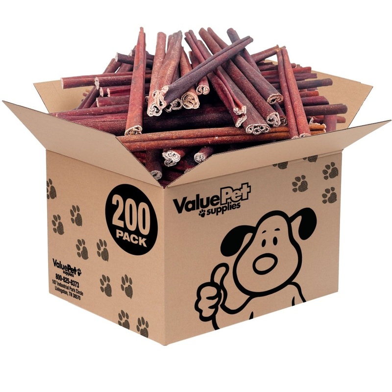 ValueBull USA Collagen Sticks for Dogs, 12 Inch Medium Chews, Natural Long-Lasting Dog Treats, 200 Count Wholesale Pack