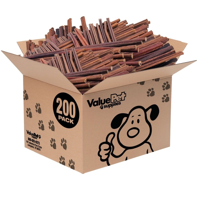 ValueBull USA Collagen Sticks for Small Dogs, 12 Inch Extra Thin Chews, Natural Dog Treats, 200 Count Bulk Pack