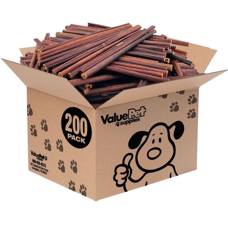 ValueBull USA Collagen Sticks for Small Dogs, 12 Inch Thin Chews, Natural Dog Treats, 200 Count Bulk Pack